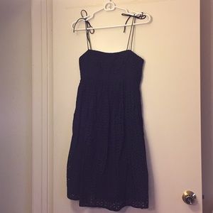 Cotton Navy Lace Empire dress